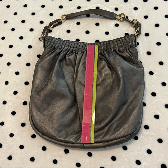 Marc by Marc Jacobs Gray Lamb Leather Hobo Shoulder Bag - Picture 7 of 11